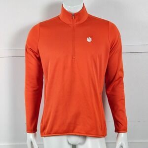 Nike Golf Clemson Tigers Mens XL Orange Long Sleeve Quarter Zip Pullover Fleece